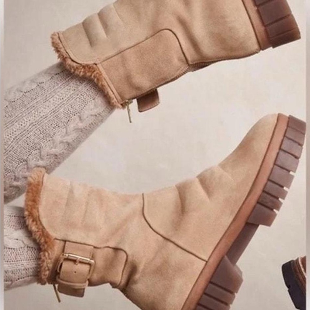Free People Tan Suede Chunky Boots - Picture 2 of 11